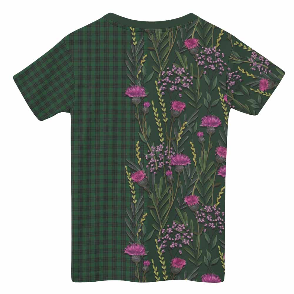 Graham Family Crest Tartan Kid T-shirt Scottish Thistle Flower Pattern Half Style - Tartan Vibes Clothing