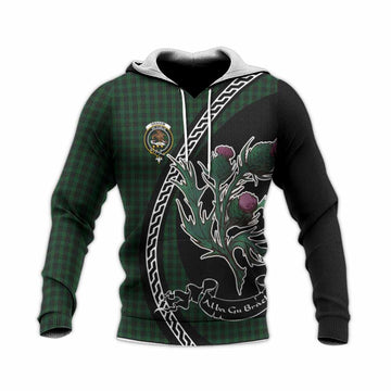 Graham Family Crest Tartan Knitted Hoodie Alba Thistle Inspired