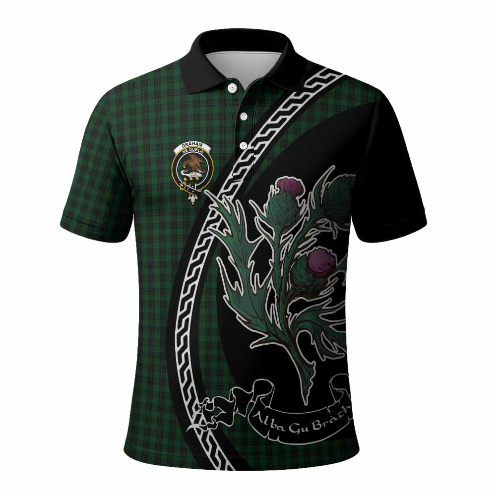 Graham Family Crest Tartan Polo Shirt Alba Thistle Inspired - Tartan Vibes Clothing