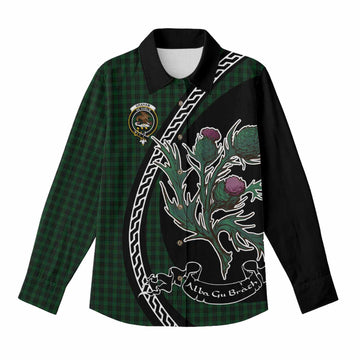Graham Family Crest Tartan Women Casual Shirt Alba Thistle Inspired