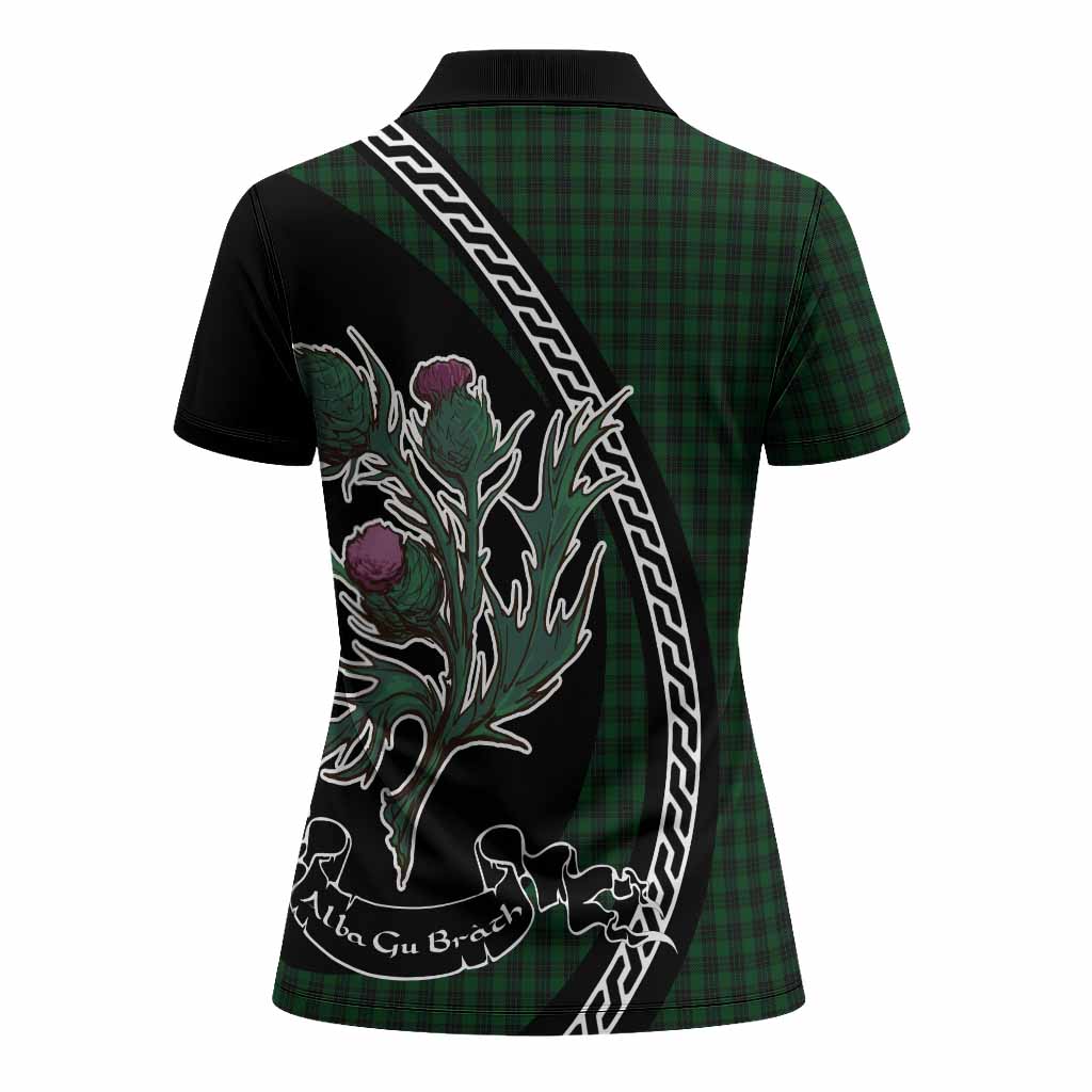 Graham Family Crest Tartan Women Polo Shirt Alba Thistle Inspired - Tartan Vibes Clothing