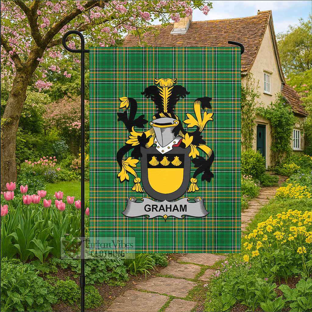 Graham Irish Clan Tartan Flag with Coat of Arms