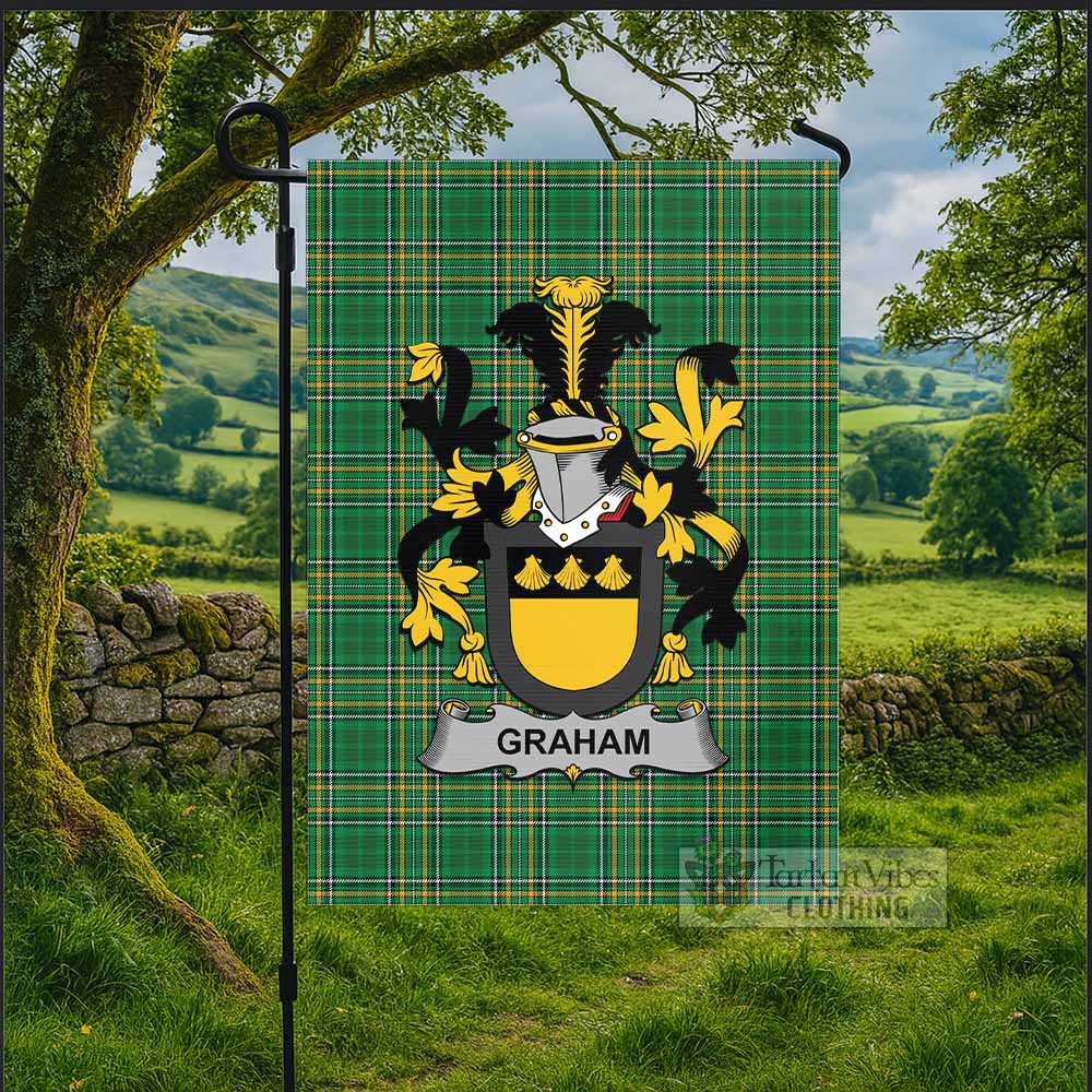 Graham Irish Clan Tartan Flag with Coat of Arms