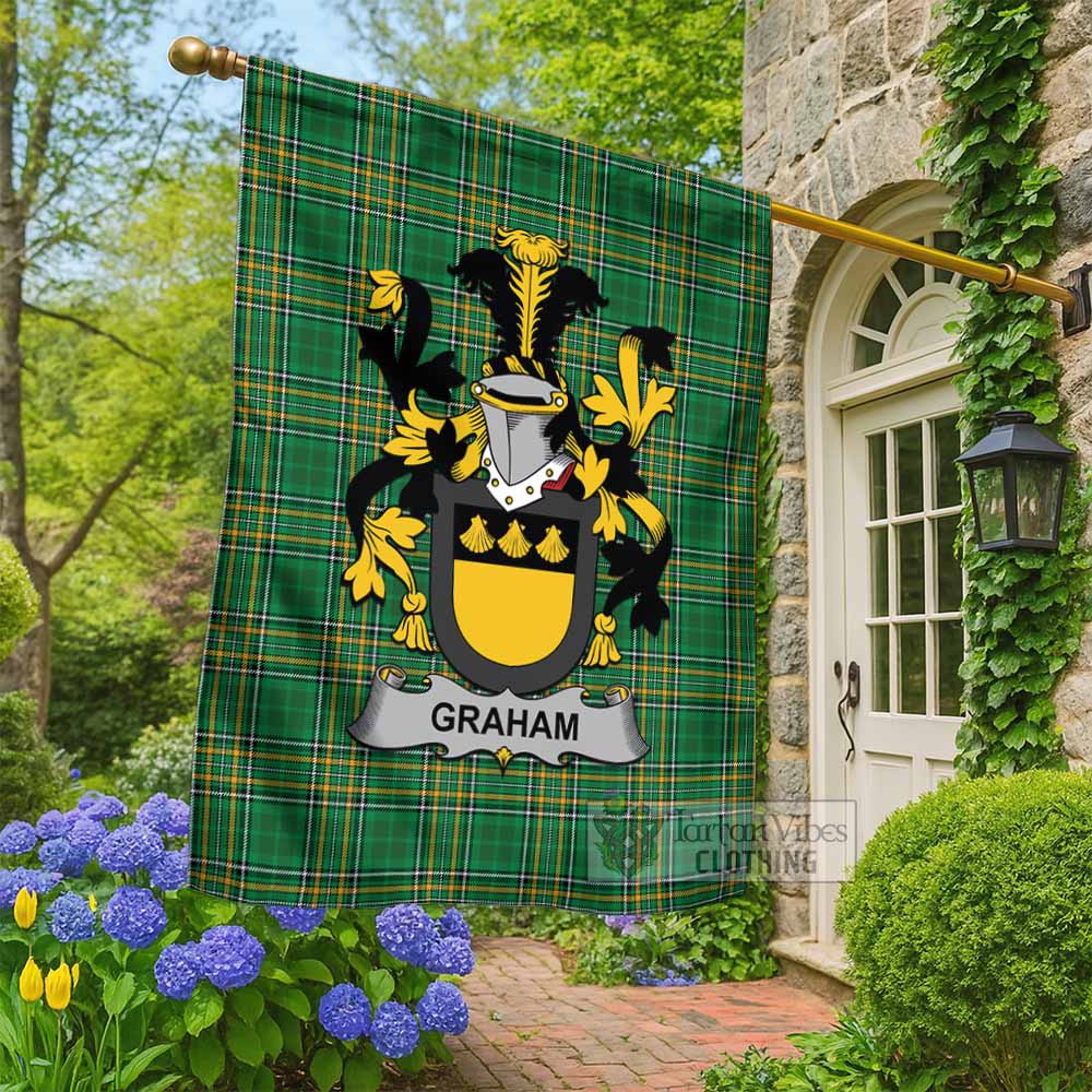 Graham Irish Clan Tartan Flag with Coat of Arms