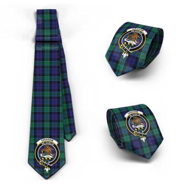 Graham of Menteith Tartan Classic Necktie with Family Crest