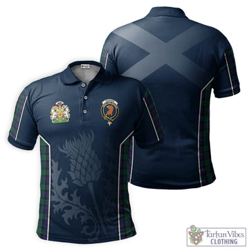 Graham of Menteith Tartan Men's Polo Shirt with Family Crest and Scottish Thistle Vibes Sport Style