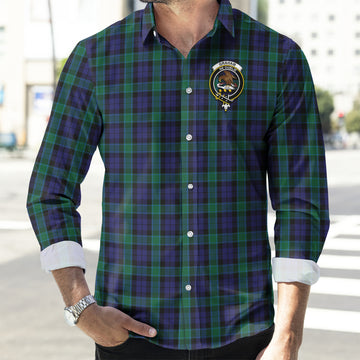 Graham of Menteith Tartan Long Sleeve Button Up Shirt with Family Crest