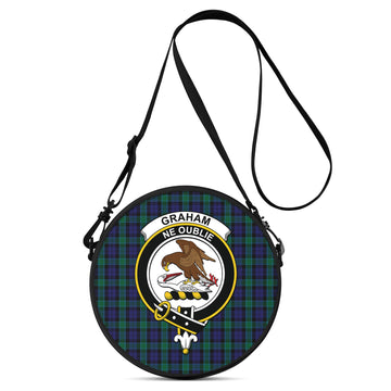 Graham of Menteith Tartan Round Satchel Bags with Family Crest