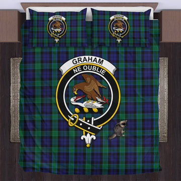 Graham of Menteith Tartan Bedding Set with Family Crest