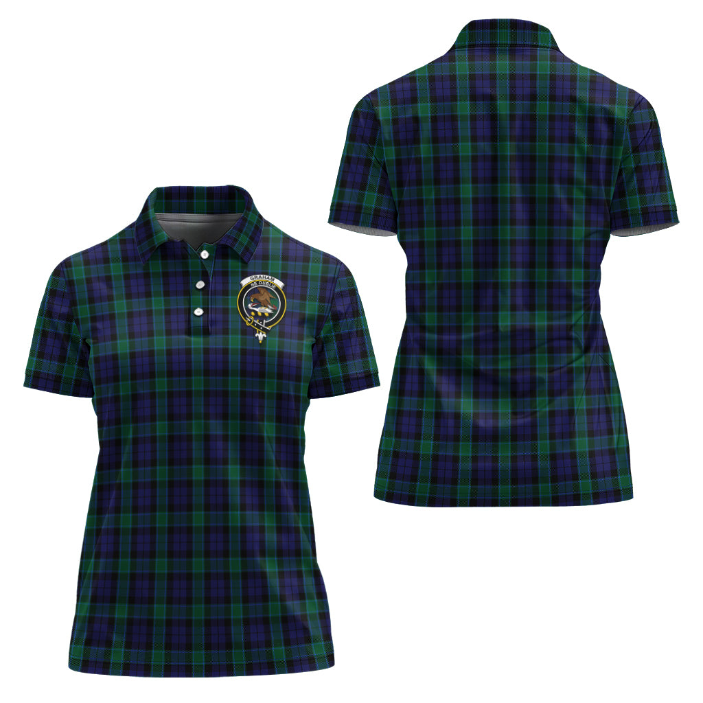 graham-of-menteith-tartan-polo-shirt-with-family-crest-for-women