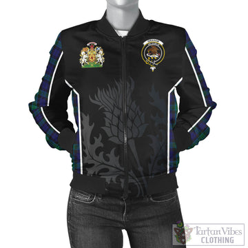 Graham of Menteith Tartan Bomber Jacket with Family Crest and Scottish Thistle Vibes Sport Style