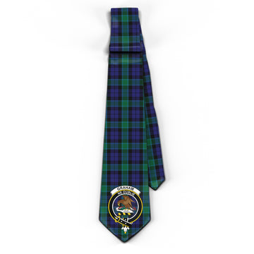 Graham of Menteith Tartan Classic Necktie with Family Crest
