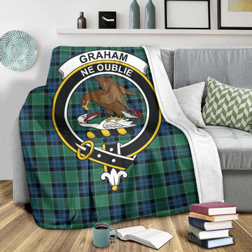 Graham of Menteith Ancient Tartan Blanket with Family Crest