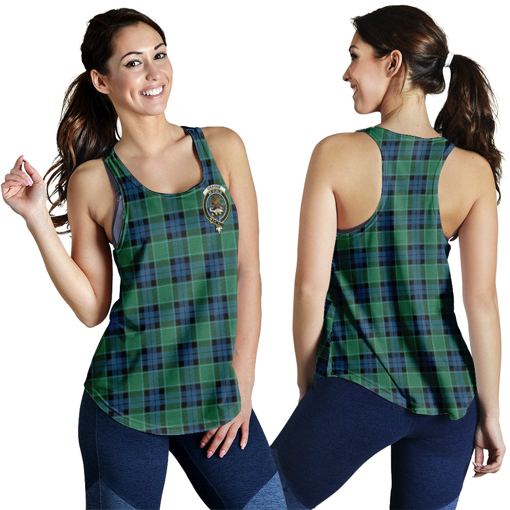 graham-of-menteith-ancient-tartan-women-racerback-tanks-with-family-crest