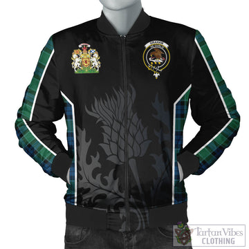 Graham of Menteith Ancient Tartan Bomber Jacket with Family Crest and Scottish Thistle Vibes Sport Style