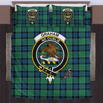 Graham of Menteith Ancient Tartan Bedding Set with Family Crest