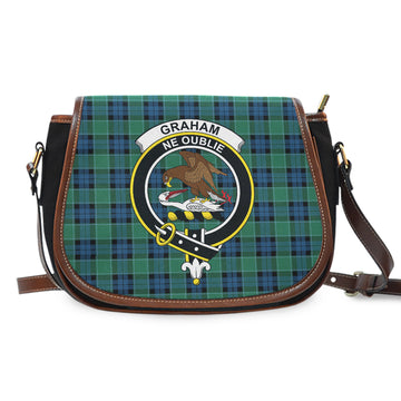 Graham of Menteith Ancient Tartan Saddle Bag with Family Crest
