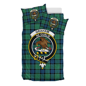 Graham of Menteith Ancient Tartan Bedding Set with Family Crest