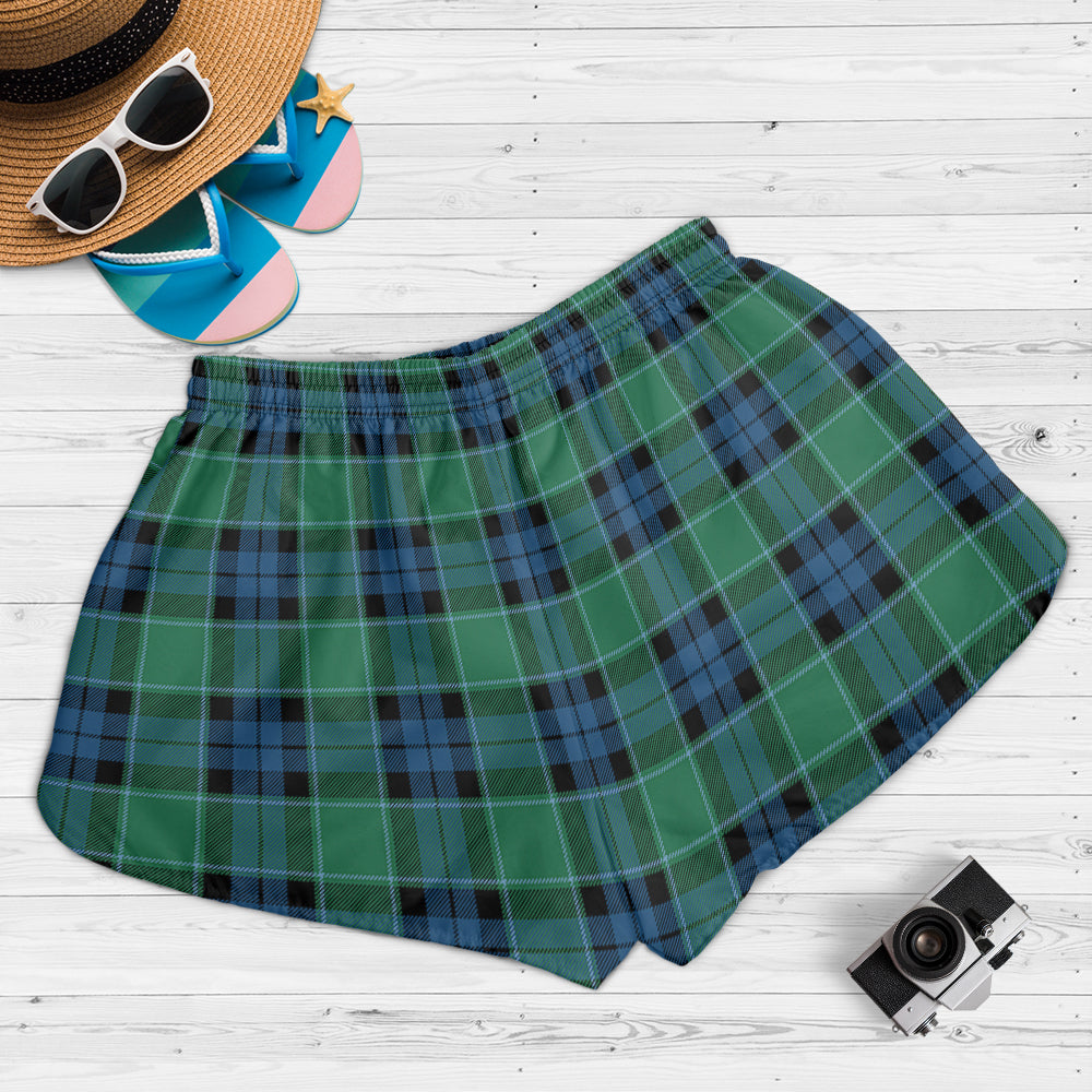 graham-of-menteith-ancient-tartan-womens-shorts-with-family-crest