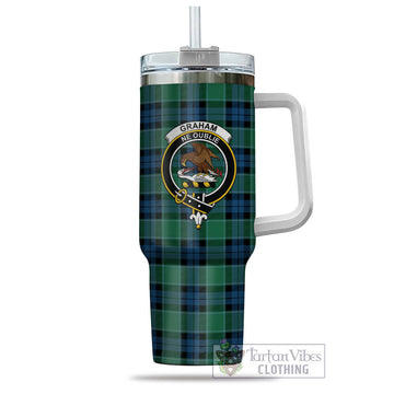 Graham of Menteith Ancient Tartan and Family Crest Tumbler with Handle