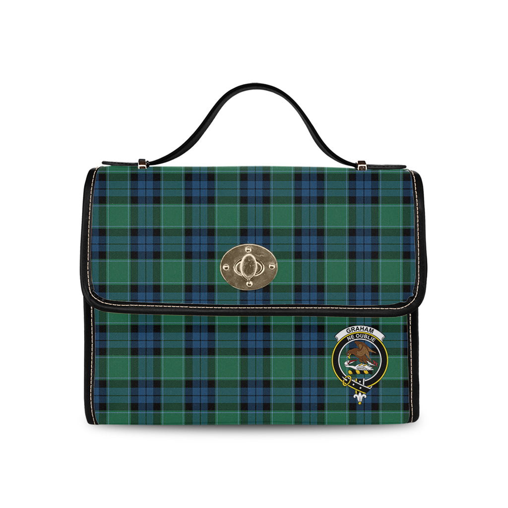 graham-of-menteith-ancient-tartan-leather-strap-waterproof-canvas-bag-with-family-crest