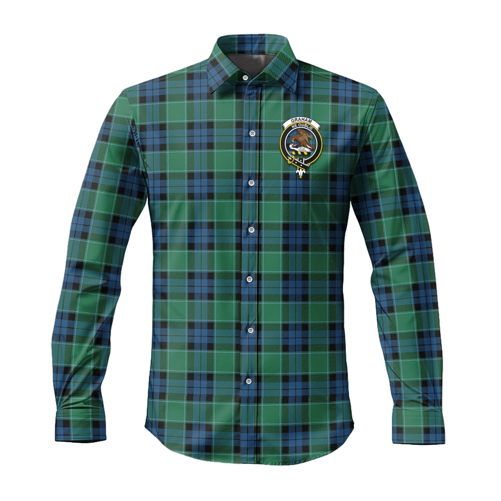 graham-of-menteith-ancient-tartan-long-sleeve-button-up-shirt-with-family-crest