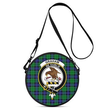 Graham of Menteith Modern Tartan Round Satchel Bags with Family Crest