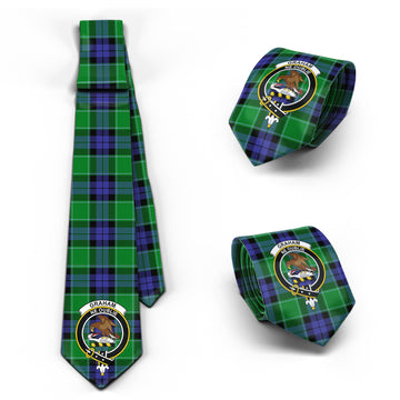 Graham of Menteith Modern Tartan Classic Necktie with Family Crest