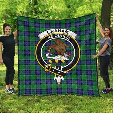Graham of Menteith Modern Tartan Quilt with Family Crest