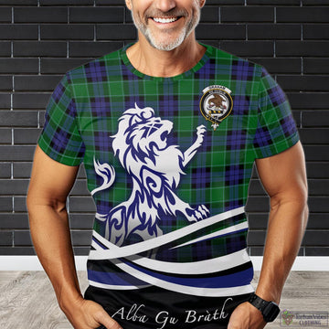 Graham of Menteith Modern Tartan T-Shirt with Alba Gu Brath Regal Lion Emblem