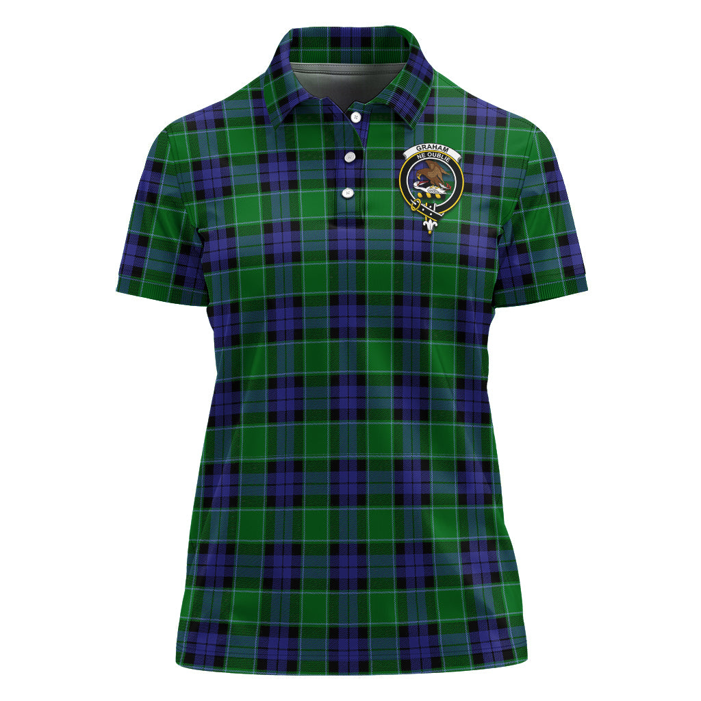 graham-of-menteith-modern-tartan-polo-shirt-with-family-crest-for-women