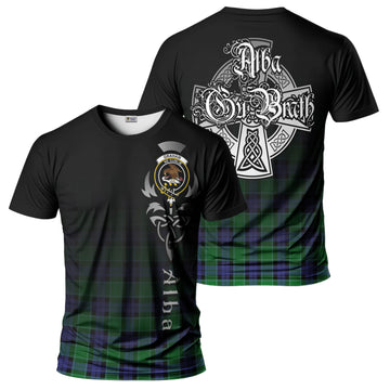 Graham of Menteith Modern Tartan T-Shirt Featuring Alba Gu Brath Family Crest Celtic Inspired