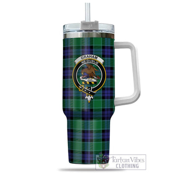 Graham of Menteith Modern Tartan and Family Crest Tumbler with Handle