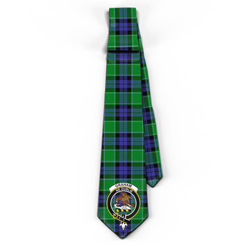 Graham of Menteith Modern Tartan Classic Necktie with Family Crest