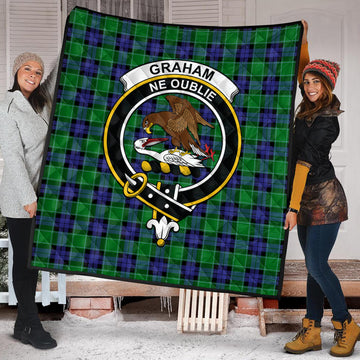 Graham of Menteith Modern Tartan Quilt with Family Crest