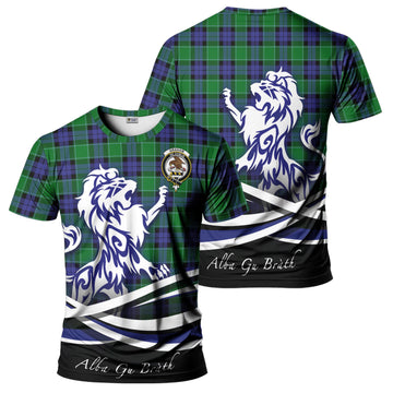 Graham of Menteith Modern Tartan T-Shirt with Alba Gu Brath Regal Lion Emblem