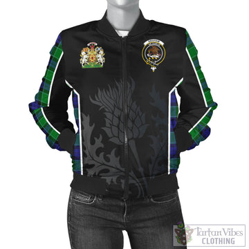 Graham of Menteith Modern Tartan Bomber Jacket with Family Crest and Scottish Thistle Vibes Sport Style