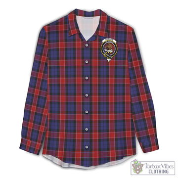 Graham of Menteith Red Tartan Womens Casual Shirt with Family Crest