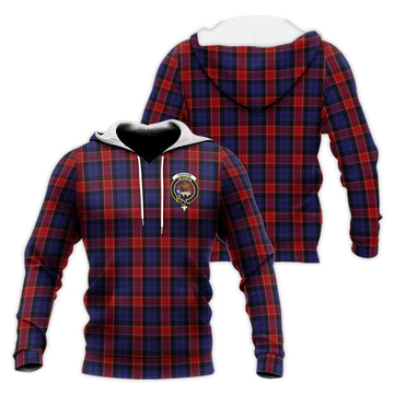 Graham of Menteith Red Tartan Knitted Hoodie with Family Crest