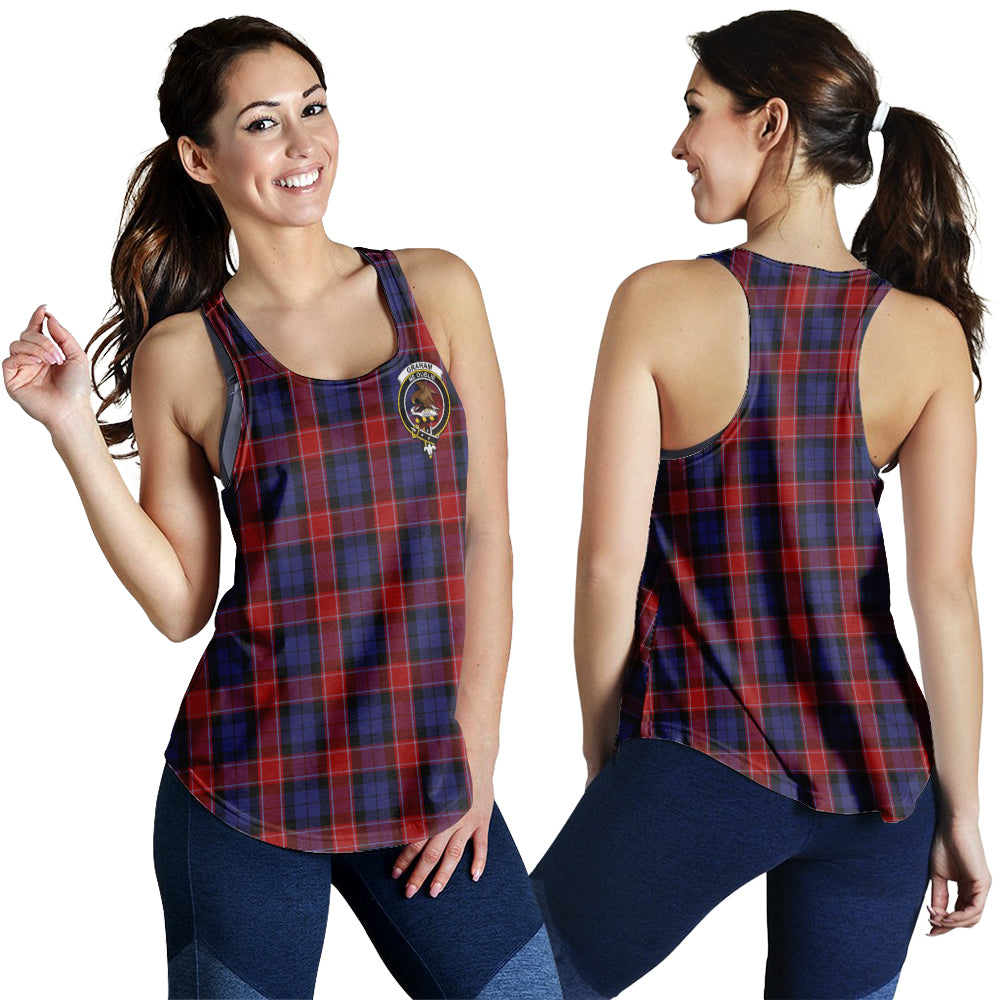 graham-of-menteith-red-tartan-women-racerback-tanks-with-family-crest