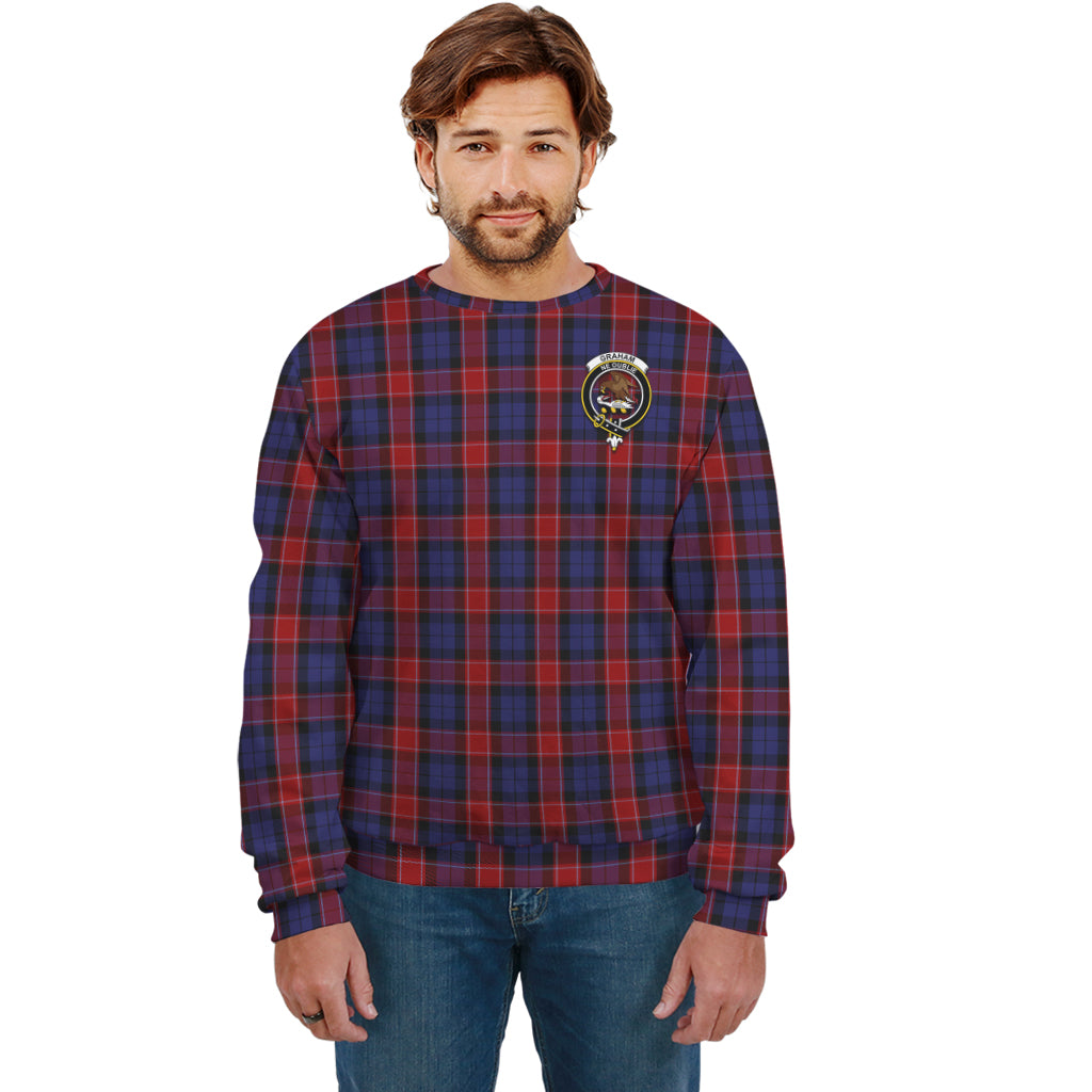 graham-of-menteith-red-tartan-sweatshirt-with-family-crest