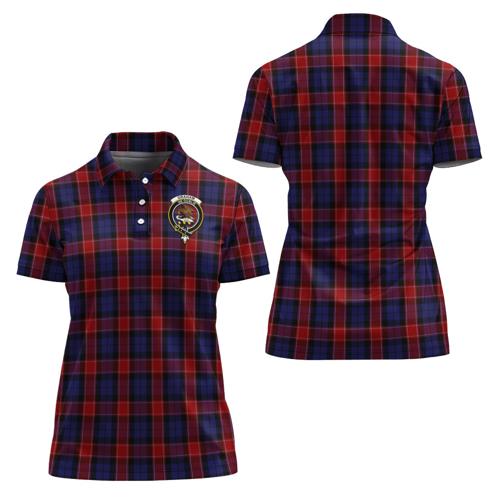 graham-of-menteith-red-tartan-polo-shirt-with-family-crest-for-women