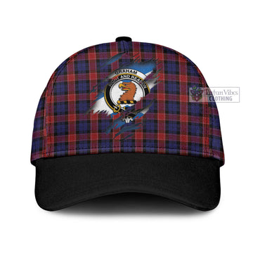 Graham of Menteith Red Tartan Classic Cap with Family Crest In Me Style