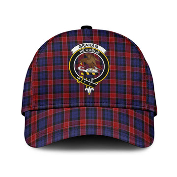Graham of Menteith Red Tartan Classic Cap with Family Crest