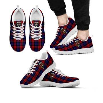 Graham of Menteith Red Tartan Sneakers with Family Crest