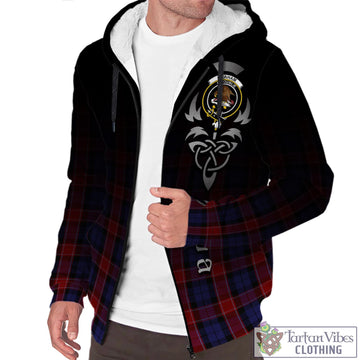 Graham of Menteith Red Tartan Sherpa Hoodie Featuring Alba Gu Brath Family Crest Celtic Inspired