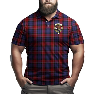 Graham of Menteith Red Tartan Men's Polo Shirt with Family Crest