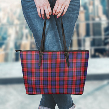 Graham of Menteith Red Tartan Leather Tote Bag