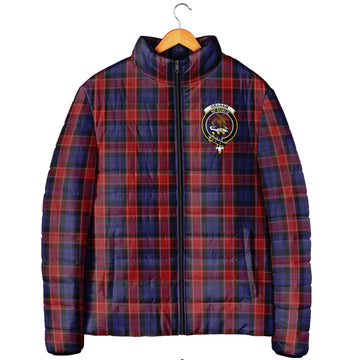 Graham of Menteith Red Tartan Padded Jacket with Family Crest
