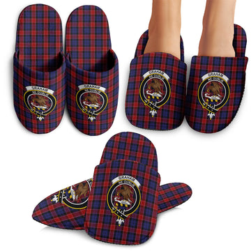Graham of Menteith Red Tartan Home Slippers with Family Crest
